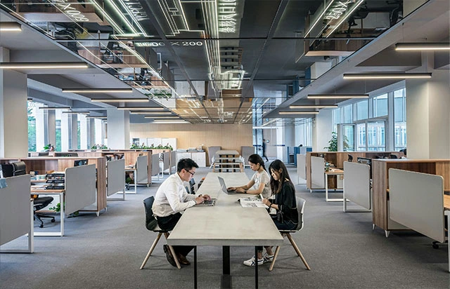 Business team in office discussing family office setup
