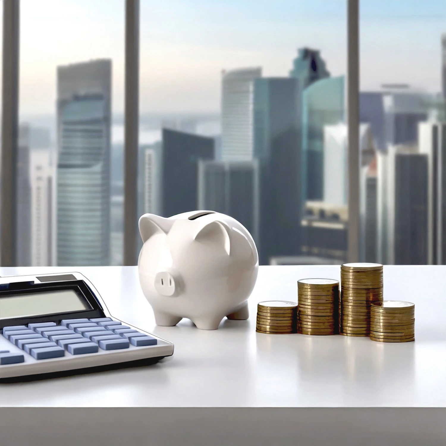 Professional reviewing financial documents and calculator for accounting and tax preparation